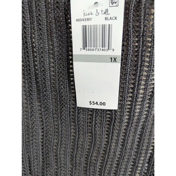 Kiss & Tell Plus Size Distressed Cardigan Black Size 1X Button Front - Picture 3 of 3
